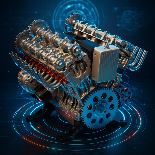 TECHING 1:3 Full Metal V8 Car Engine Model Kit - DIY Mechanical Assembly Educational Toy with 500+ Pcs - Build Your Own Engine