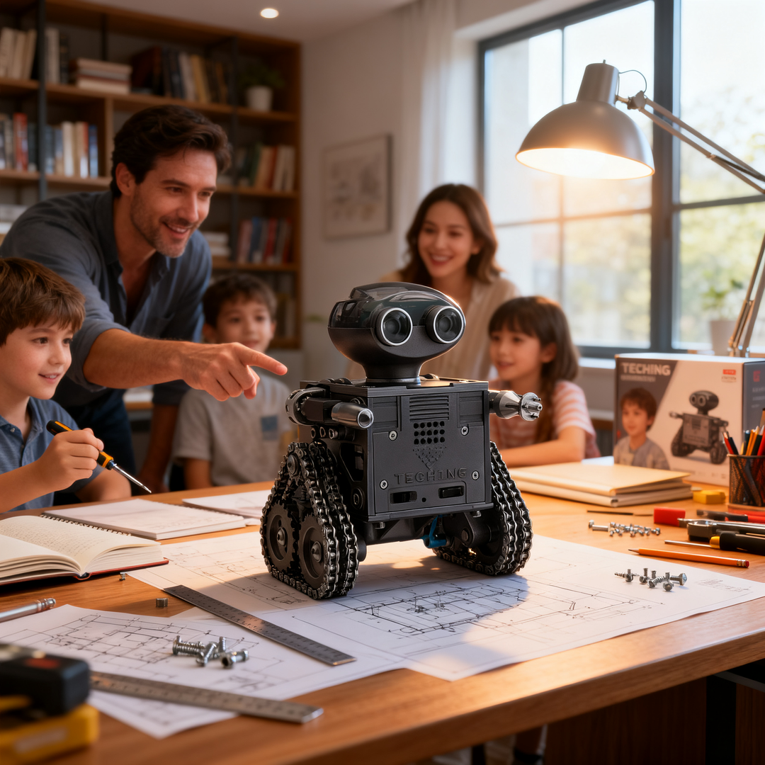 TECHING 160PCS DIY Metal Robot Tank Building Kit with Bluetooth Speaker&Remote Control&Puzzle Engine Assembly