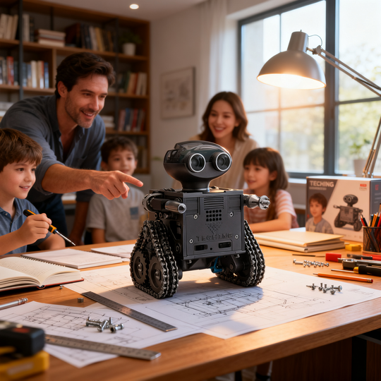 TECHING 160PCS DIY Metal Robot Tank Building Kit with Bluetooth Speaker&Remote Control&Puzzle Engine Assembly