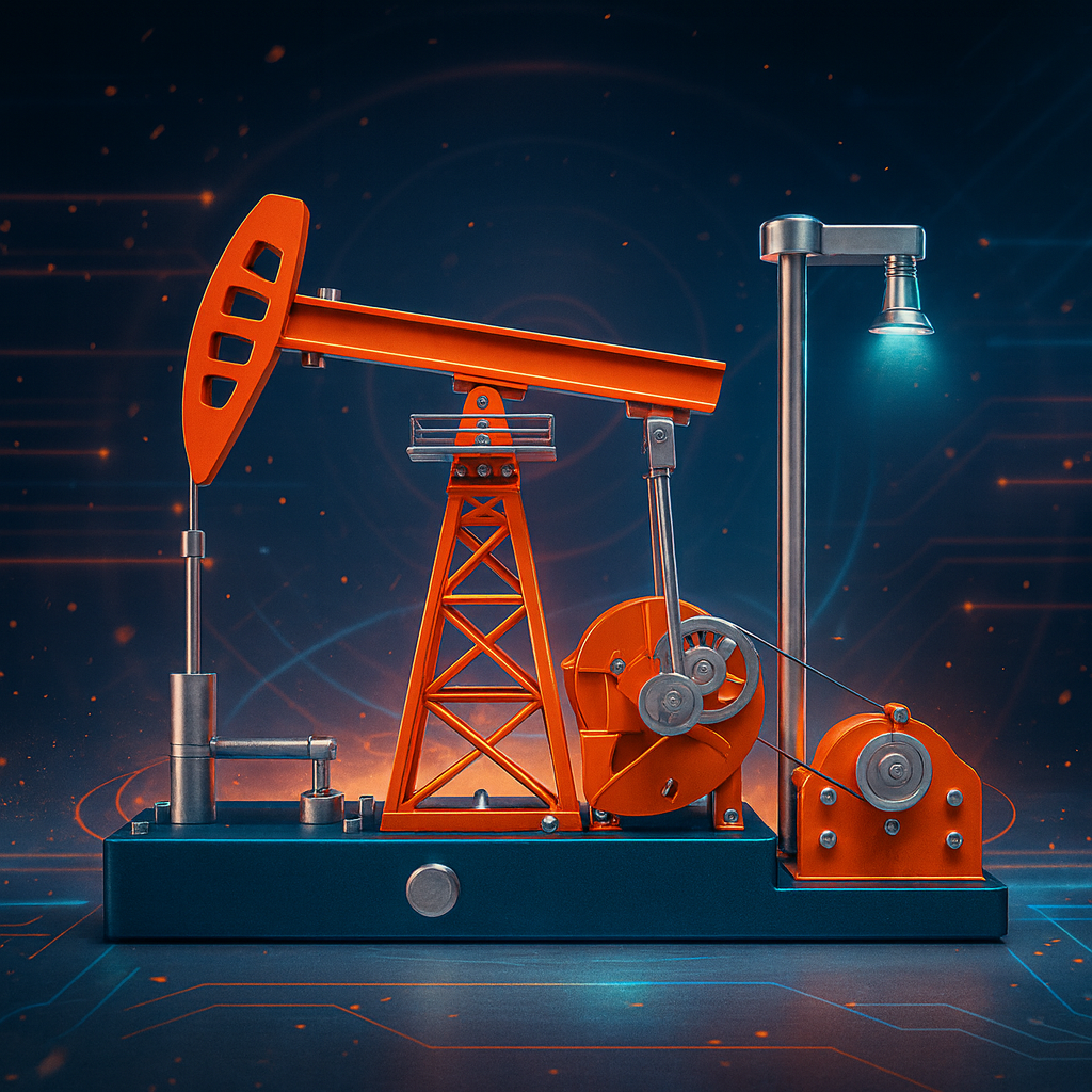 TECHING 219pcs 3D Metal Oil Pump Jack Model Kit - DIY Assembly Science Education Toy Gift with Light Oil Rig Educational Collection