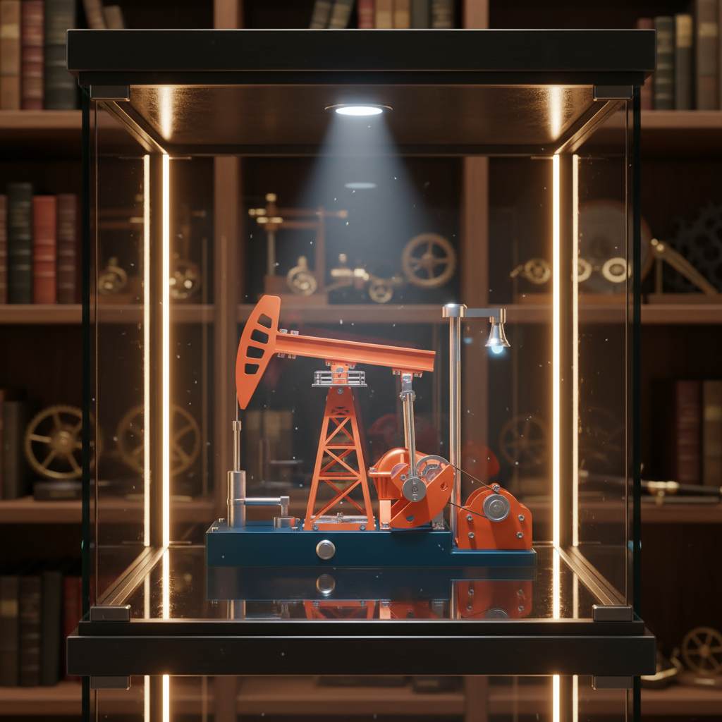 TECHING 219pcs 3D Metal Oil Pump Jack Model Kit - DIY Assembly Science Education Toy Gift with Light Oil Rig Educational Collection