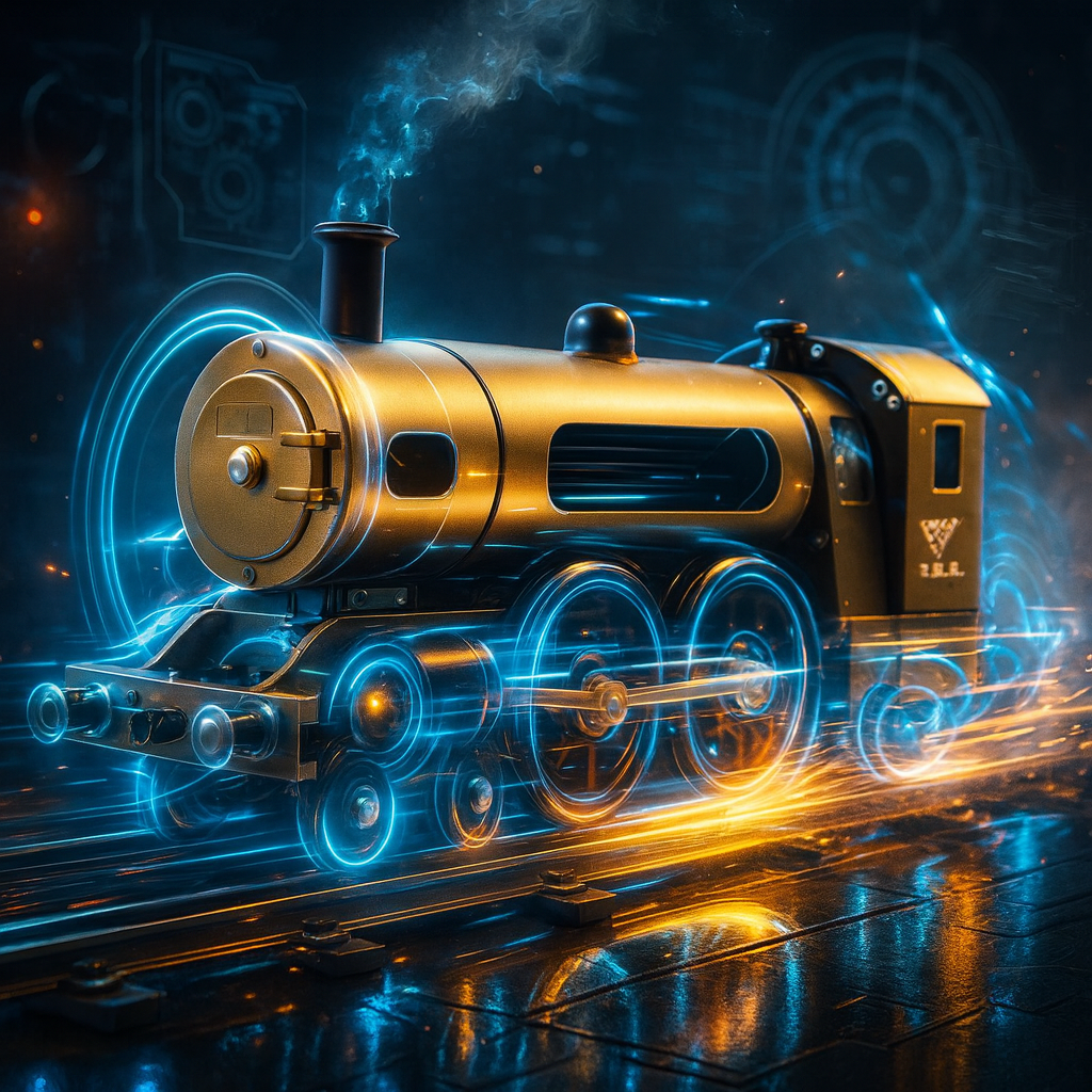 TECHING 387 pcs All Aluminum Steam Locomotive Train Assembly Kit with Tracks-STEM Toys Gifts