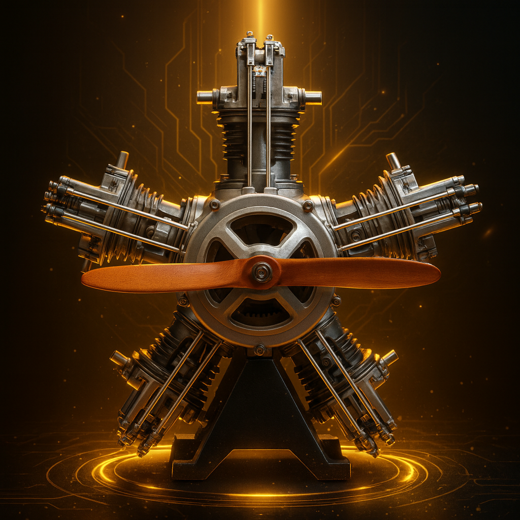 Teching 5-Cylinder Radial Aircraft Engine Model Kit - 1:6 Scale