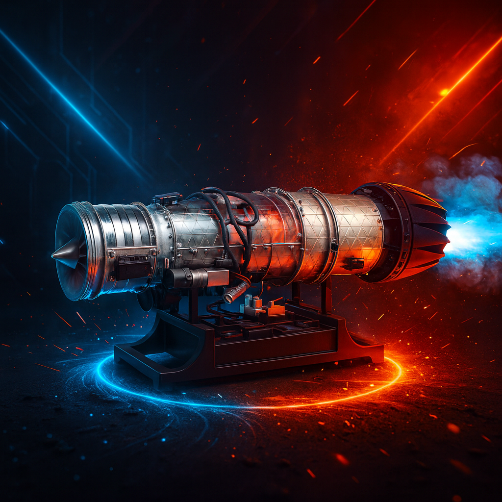 TECHING DM135 Turbojet Engine Model Kit – 1/10 Full Metal Twin Rotor Jet Engine with 600+ Parts