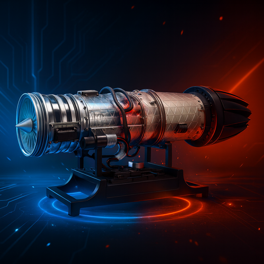 TECHING DM135 Turbojet Engine Model Kit – 1/10 Full Metal Twin Rotor Jet Engine with 600+ Parts