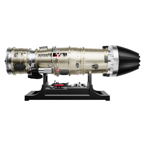 TECHING DM135 Turbojet Engine Model Kit – 1/10 Full Metal Twin Rotor Jet Engine with 600+ Parts