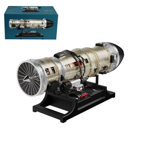 TECHING DM135 Turbojet Engine Model Kit – 1/10 Full Metal Twin Rotor Jet Engine with 600+ Parts