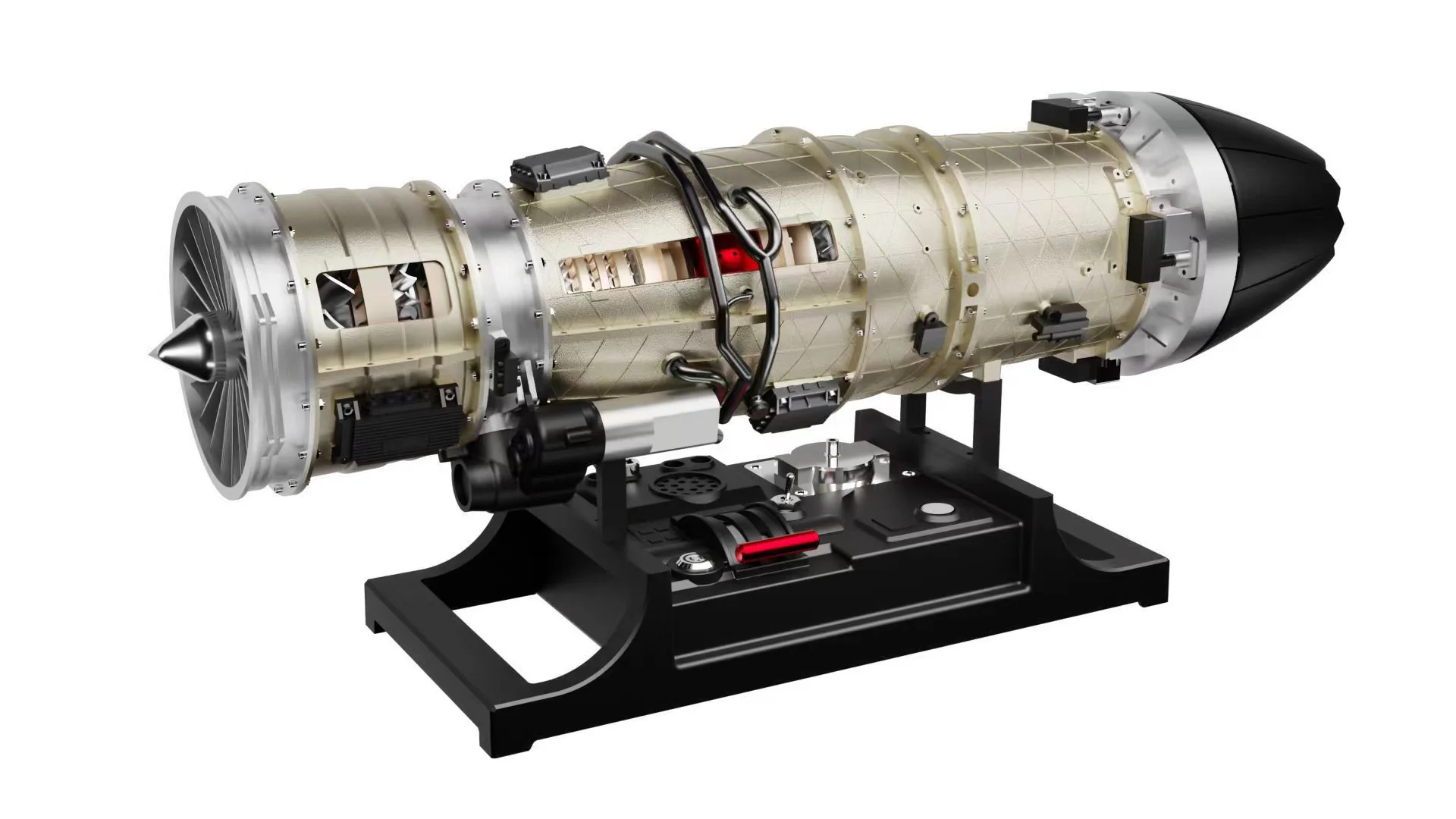 TECHING DM135 Turbojet Engine Model Kit – 1/10 Full Metal Twin Rotor Jet Engine with 600+ Parts