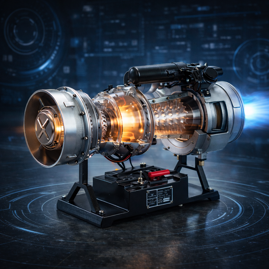 Kit turbomoteur métallique TECHING DM136 – Simulation réaliste d'hélicoptère à l'échelle 1/4
