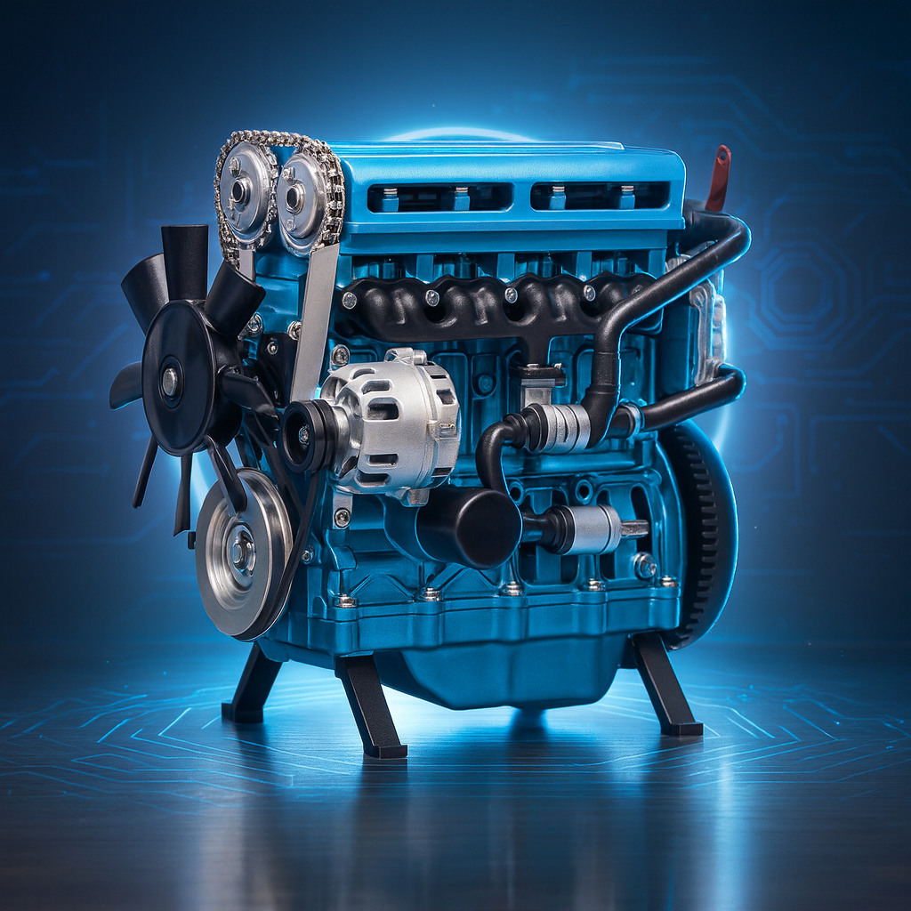 TECHING Full Metal L4 Engine Model Kit 4 Cylinder Engine Kit Car Engine Model Upgraded Version