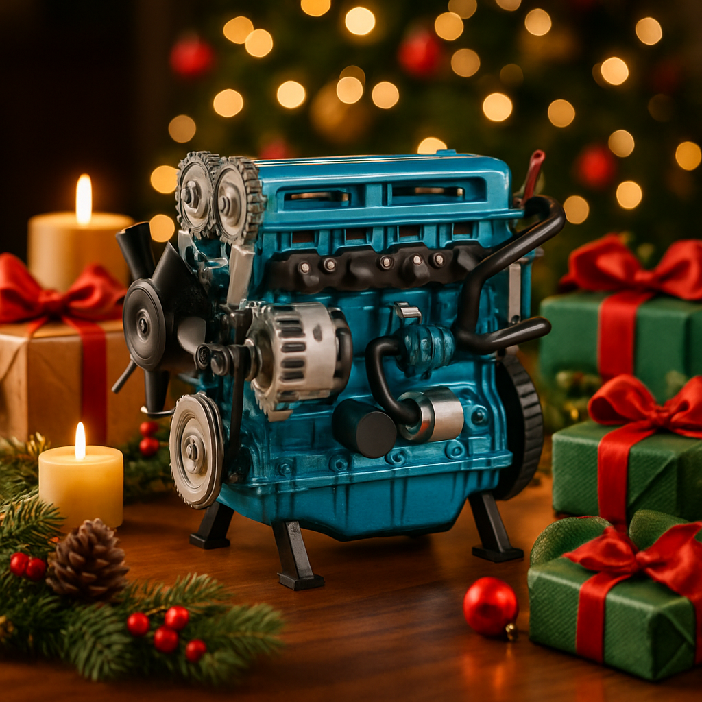 TECHING Full Metal L4 Engine Model Kit 4 Cylinder Engine Kit Car Engine Model Upgraded Version