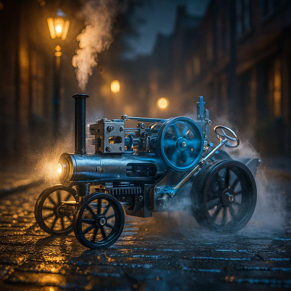 TECHING Full Metal Steam Car Engine Model Assembly Kit - High Challenge Collector's Gift and Decor