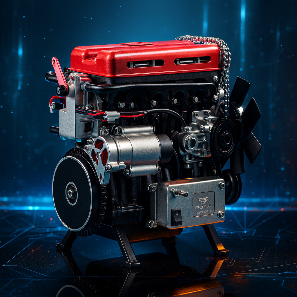 TECHING L4 Turbocharged 4-Cylinder Full Metal Engine Model Kit – DIY Assembly for STEM Learning & Collector Display