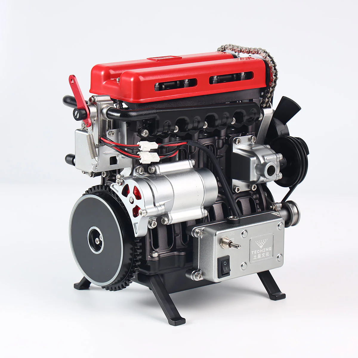TECHING L4 Turbocharged 4-Cylinder Full Metal Engine Model Kit – DIY Assembly for STEM Learning & Collector Display