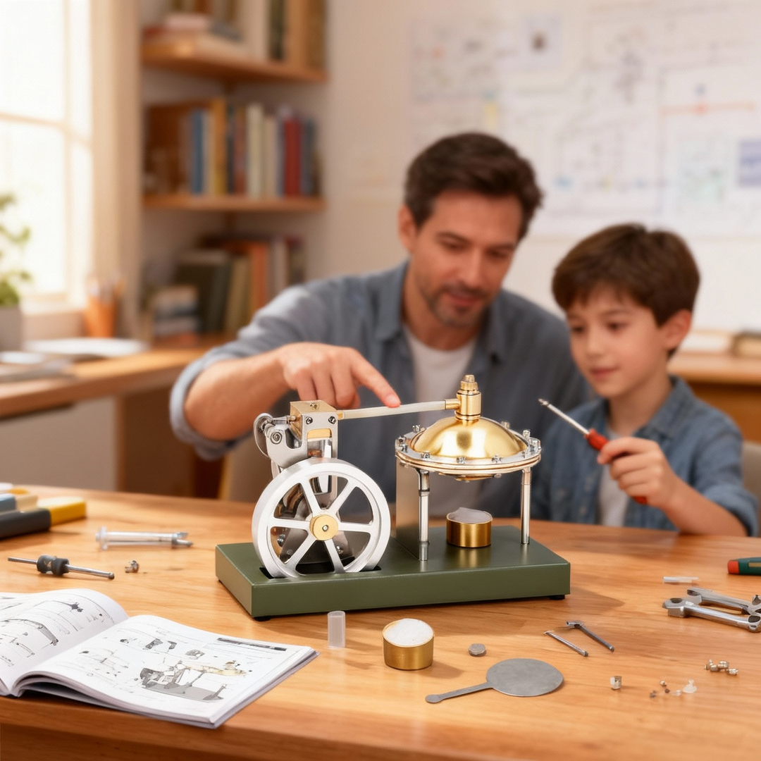 ENGINEKITOR TM Steam Engine Model Kit – STEM Educational Mechanical Engine for Learning