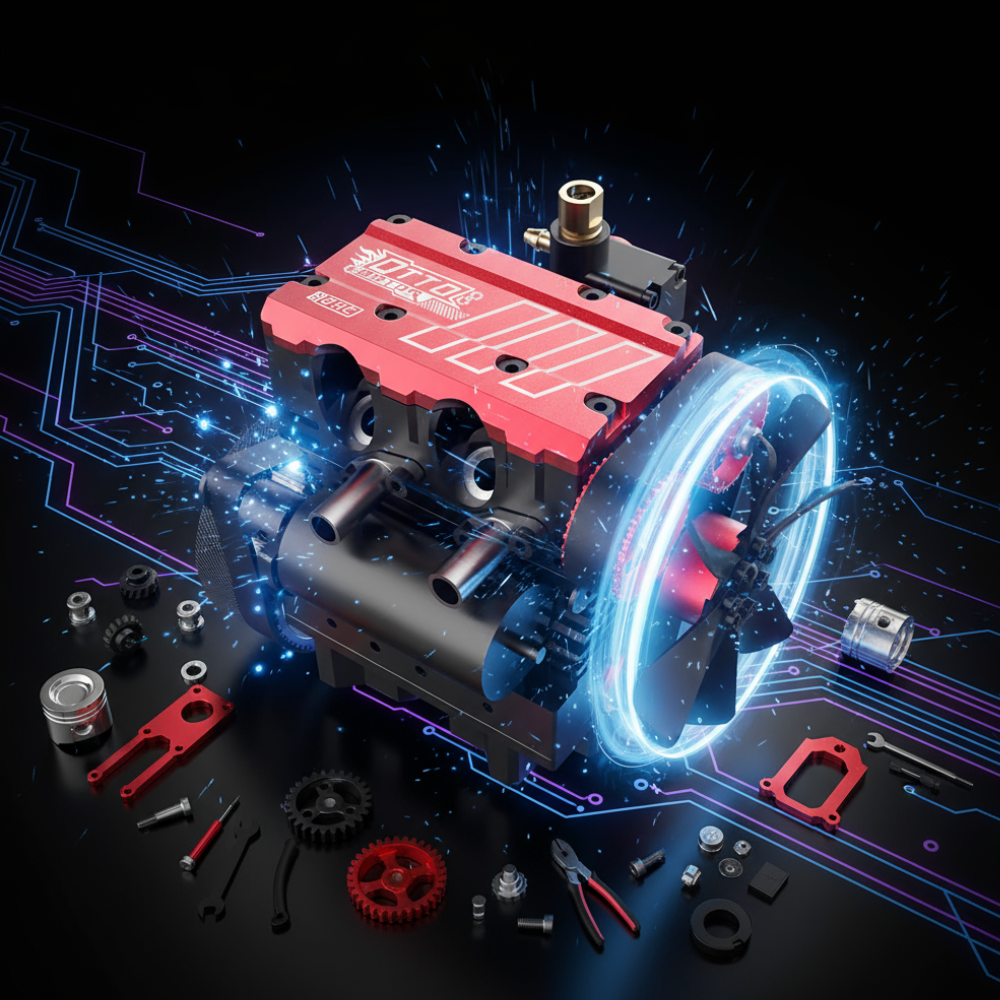 TOYAN 7cc SOHC Inline Twin-Cylinder 4-Stroke Nitro & Methanol Engine Model Kit -FS-L200AC-OT