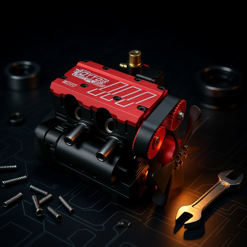 TOYAN 7cc SOHC Inline Twin-Cylinder 4-Stroke Nitro & Methanol Engine Model Kit -FS-L200AC-OT