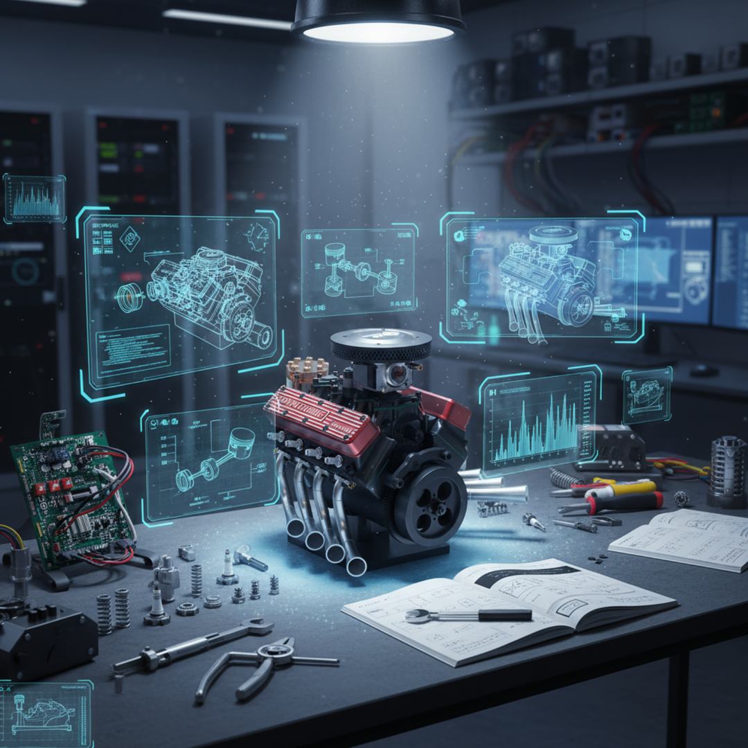 TOYAN V8 Engine FS-V800WGPC 28cc OHV Gasoline Engine V8 Engine Model Kit - Build Your Own Engine
