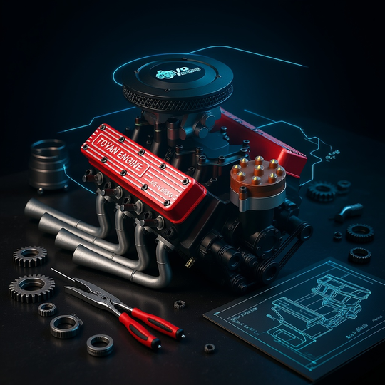 Motor TOYAN V8 FS-V800WGPC de gasolina OHV de 28 cc. Kit de modelo de motor V8: construye tu propio motor.