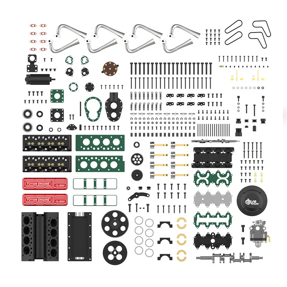 TOYAN V8 Engine FS-V800WGPC 28cc OHV Gasoline Engine V8 Engine Model Kit - Build Your Own Engine