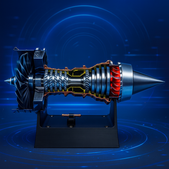 ENGINEKITOR TR900 1/16 Turbofan Engine Model Kit with Pushrod Contact Points, Lighting, and Rechargeable Aviation Model Kit