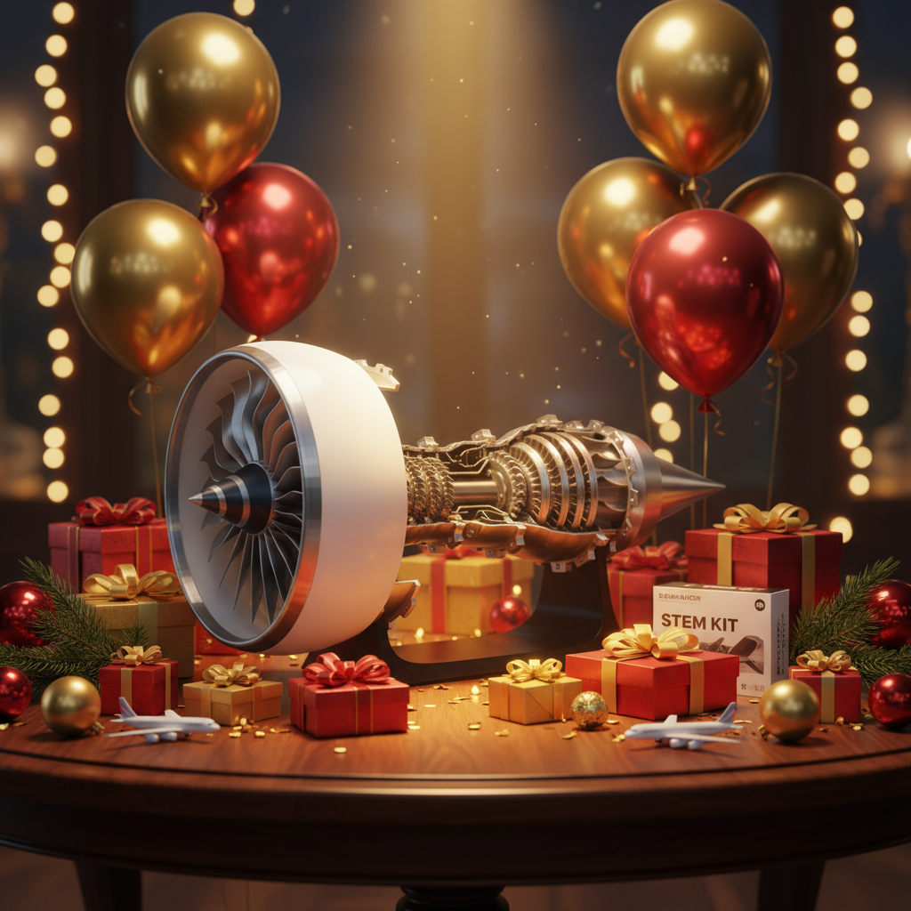 ENGINEKITOR TR900 Large White-Cased Turbofan Engine Model Kit with Adjustable Speed and Lighting Turbofan Engine Model (47 cm/18.5 inch)