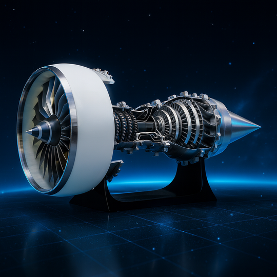 ENGINEKITOR TR900 Large White-Cased Turbofan Engine Model Kit with Adjustable Speed and Lighting Turbofan Engine Model (47 cm/18.5 inch)