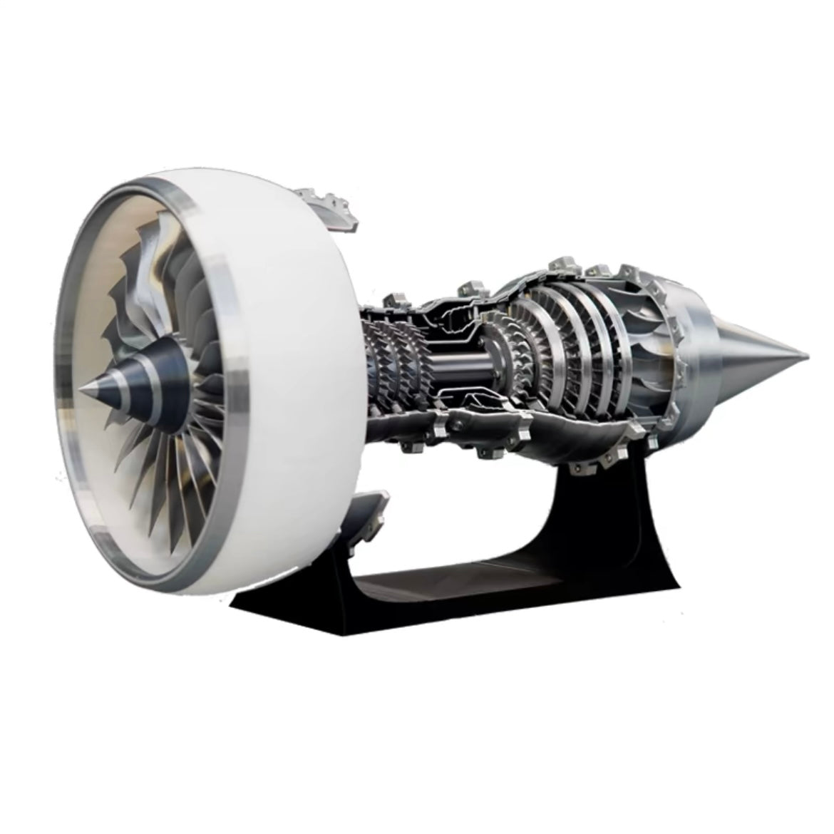 ENGINEKITOR TR900 - Kit de modelo de motor turbofán grande con carcasa blanca, velocidad ajustable e iluminación (47 cm/18,5 pulgadas)
