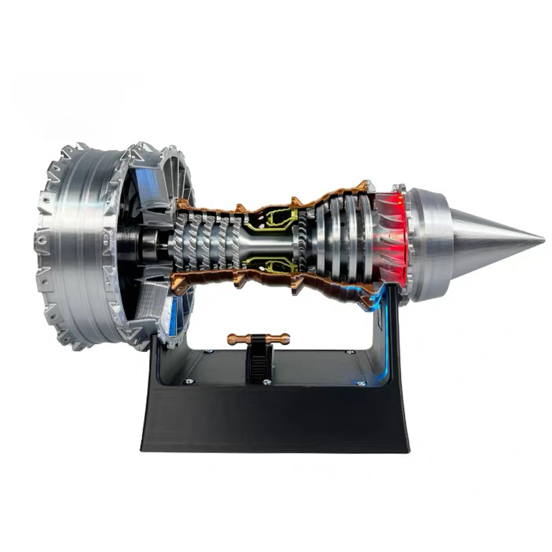 ENGINEKITOR TR900 Turbofan Engine Model Kit Magnetic Base Twin Light Aeromodelling Kit Rechargeable with Illuminated Version For Gift