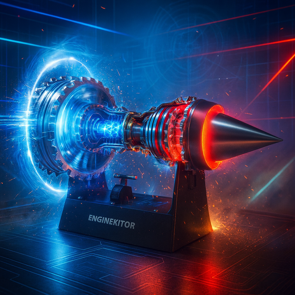 Kit de modelo de motor turbofán ENGINEKITOR TR900, base magnética, kit de aeromodelismo de doble luz, recargable con versión iluminada para regalo