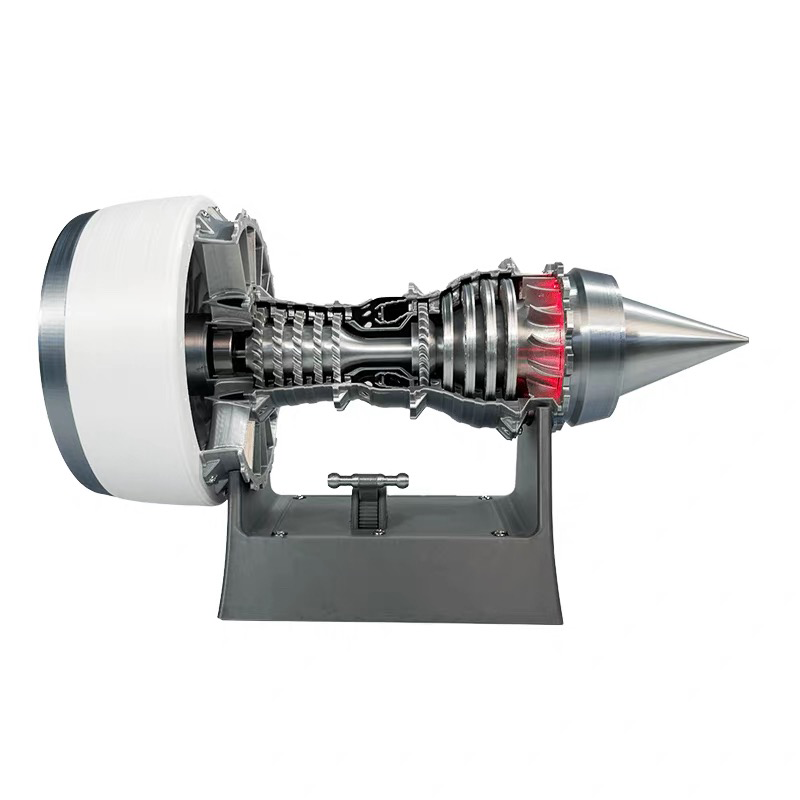 ENGINEKITOR TR900 Turbofan Engine Model Kit White Case Pusher Engine Model Rechargeable with Light Version-Build Your Owne Engine