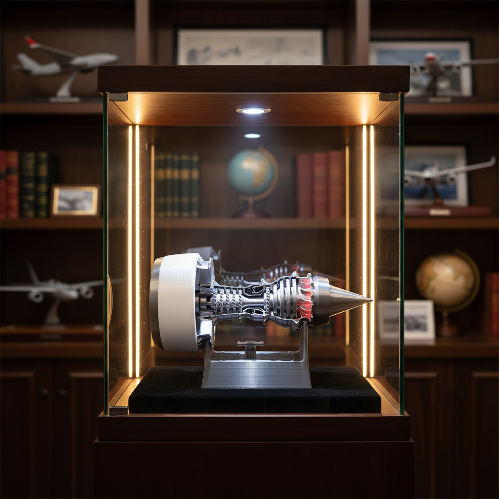 ENGINEKITOR TR900 Turbofan Engine Model Kit White Case Pusher Turbofan Engine Model Rechargeable with Light Version