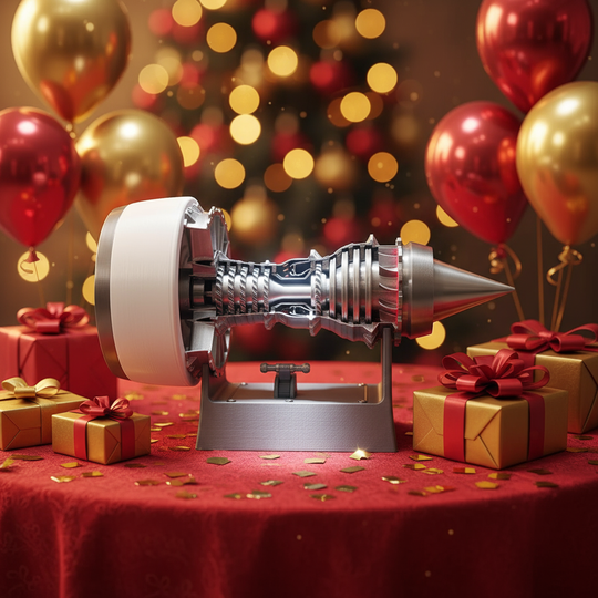 ENGINEKITOR TR900 Turbofan Engine Model Kit White Case Pusher Turbofan Engine Model Rechargeable with Light Version