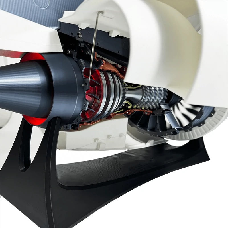 ENGINEKITOR TR900 White Shell Turbofan Engine Model Kit - Aviation Simulation Engine Model with Adjustable Speed and Dual Light Design