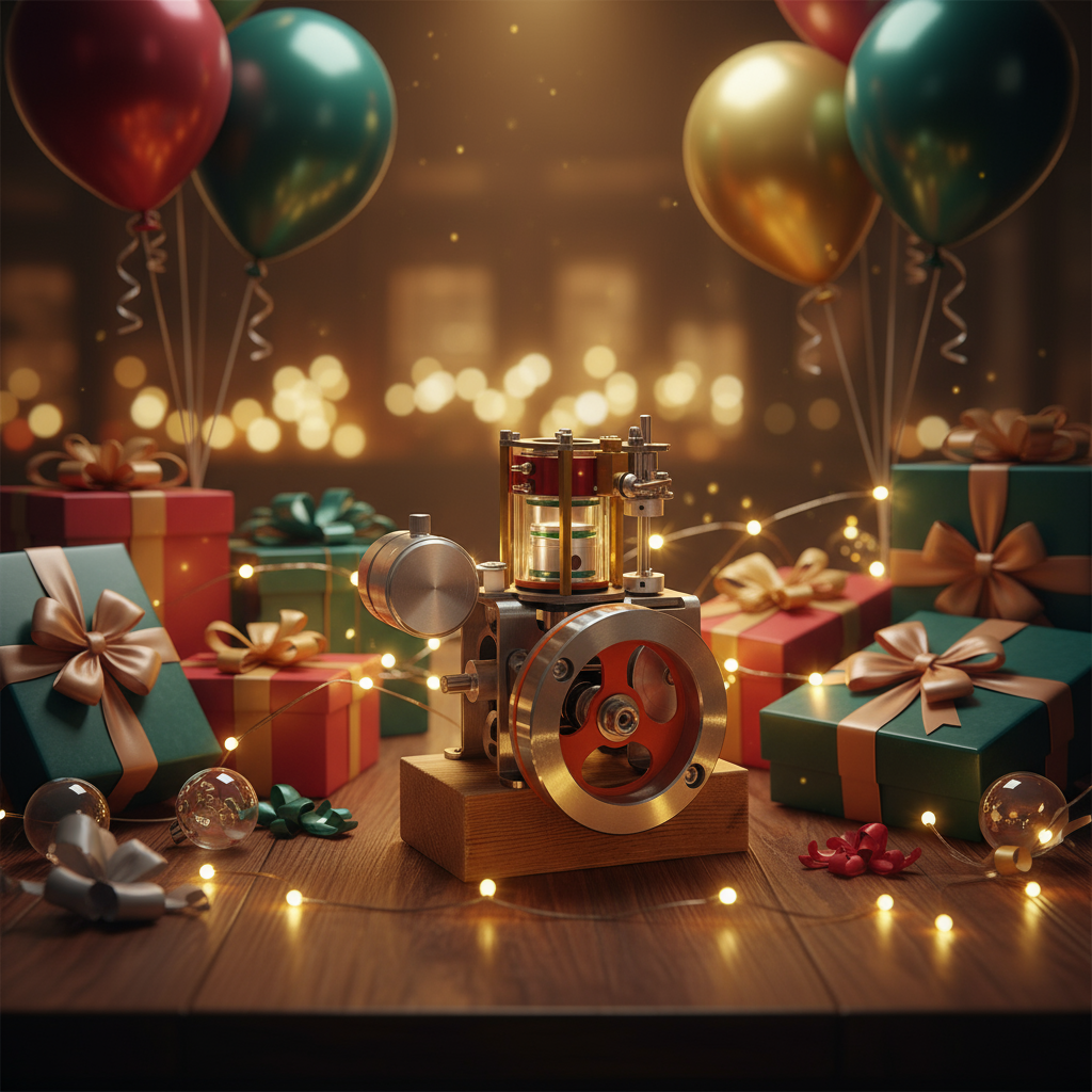 ENGINEKITOR Transparent Cylinder Single-Cylinder 4-Stroke Engine Model – Full Metal Visible Internal Combustion Engine for STEM Learning, Teaching, and Collector Display