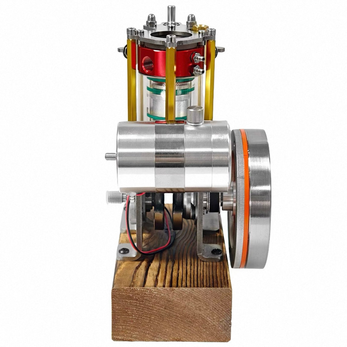 ENGINEKITOR Transparent Cylinder Single-Cylinder 4-Stroke Engine Model – Full Metal Visible Internal Combustion Engine for STEM Learning, Teaching, and Collector Display