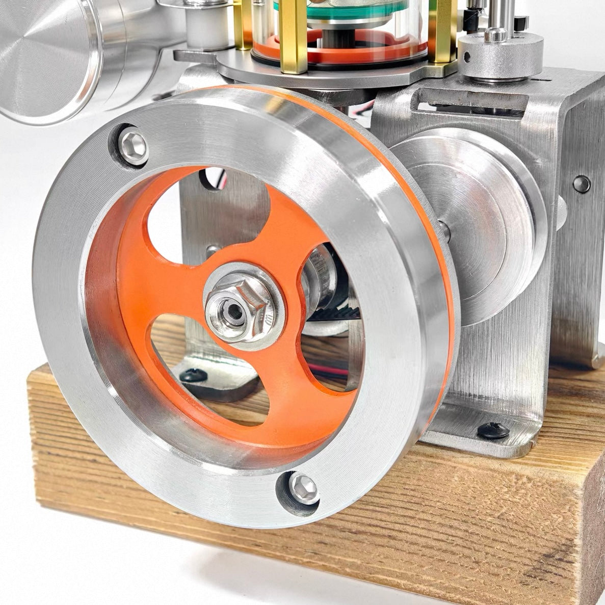 ENGINEKITOR Transparent Cylinder Single-Cylinder 4-Stroke Engine Model – Full Metal Visible Internal Combustion Engine for STEM Learning, Teaching, and Collector Display