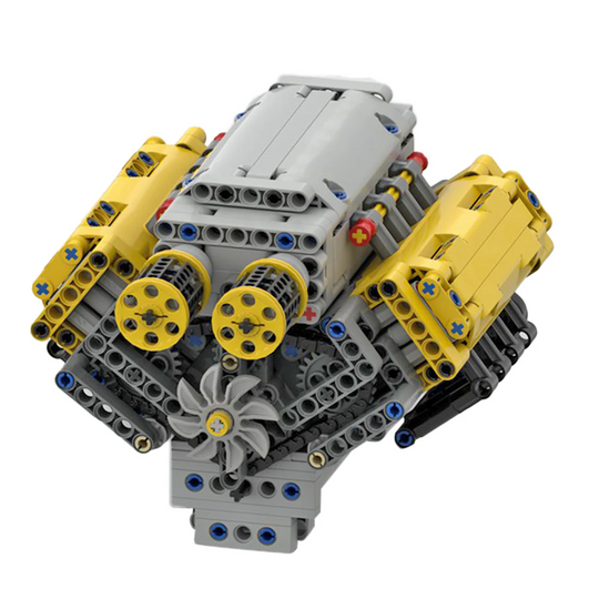 V8 Brick Engine Model Building Blocks Kit-Build Your Own Engine Model-MOC-54607