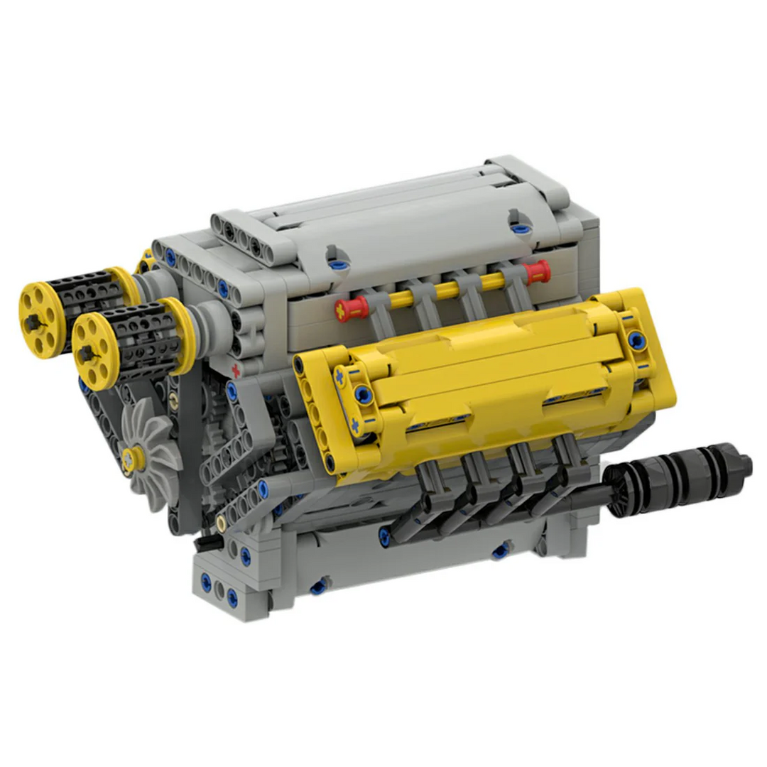 V8 Brick Engine Model Building Blocks Kit-Build Your Own Engine Model-MOC-54607
