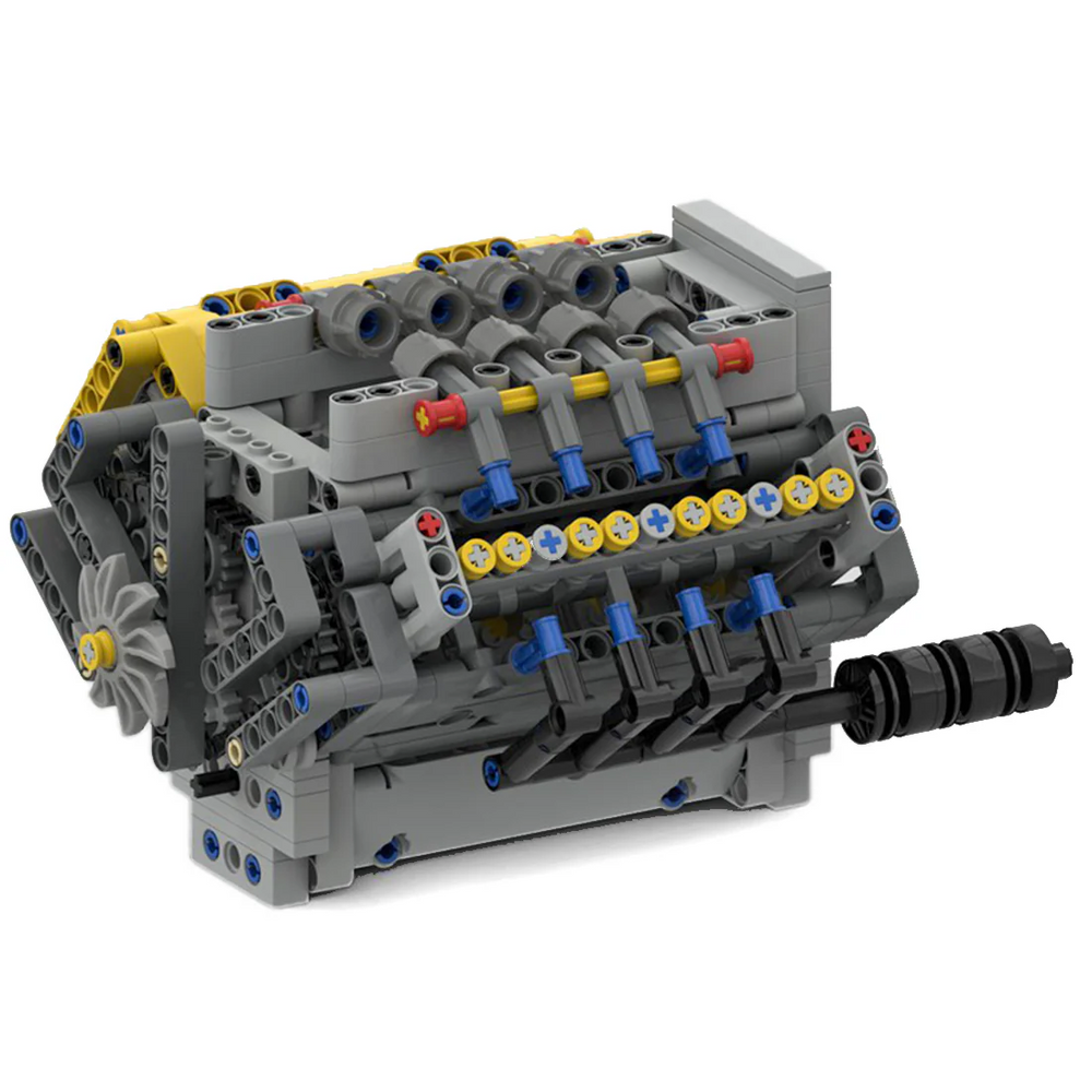 V8 Brick Engine Model Building Blocks Kit-Build Your Own Engine Model-MOC-54607