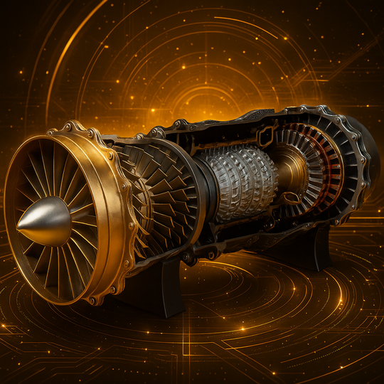 ENGINEKITOR WS-15 150+ Pieces DIY Turbofan Fighter Engine 1/20 Scale Model Kit - Build Your Own Turbofan Model