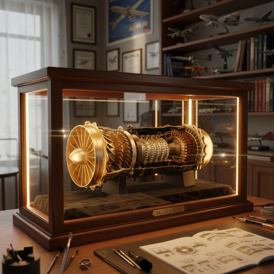 ENGINEKITOR WS-15 150+ Pieces DIY Turbofan Fighter Engine 1/20 Scale Model Kit - Build Your Own Turbofan Model
