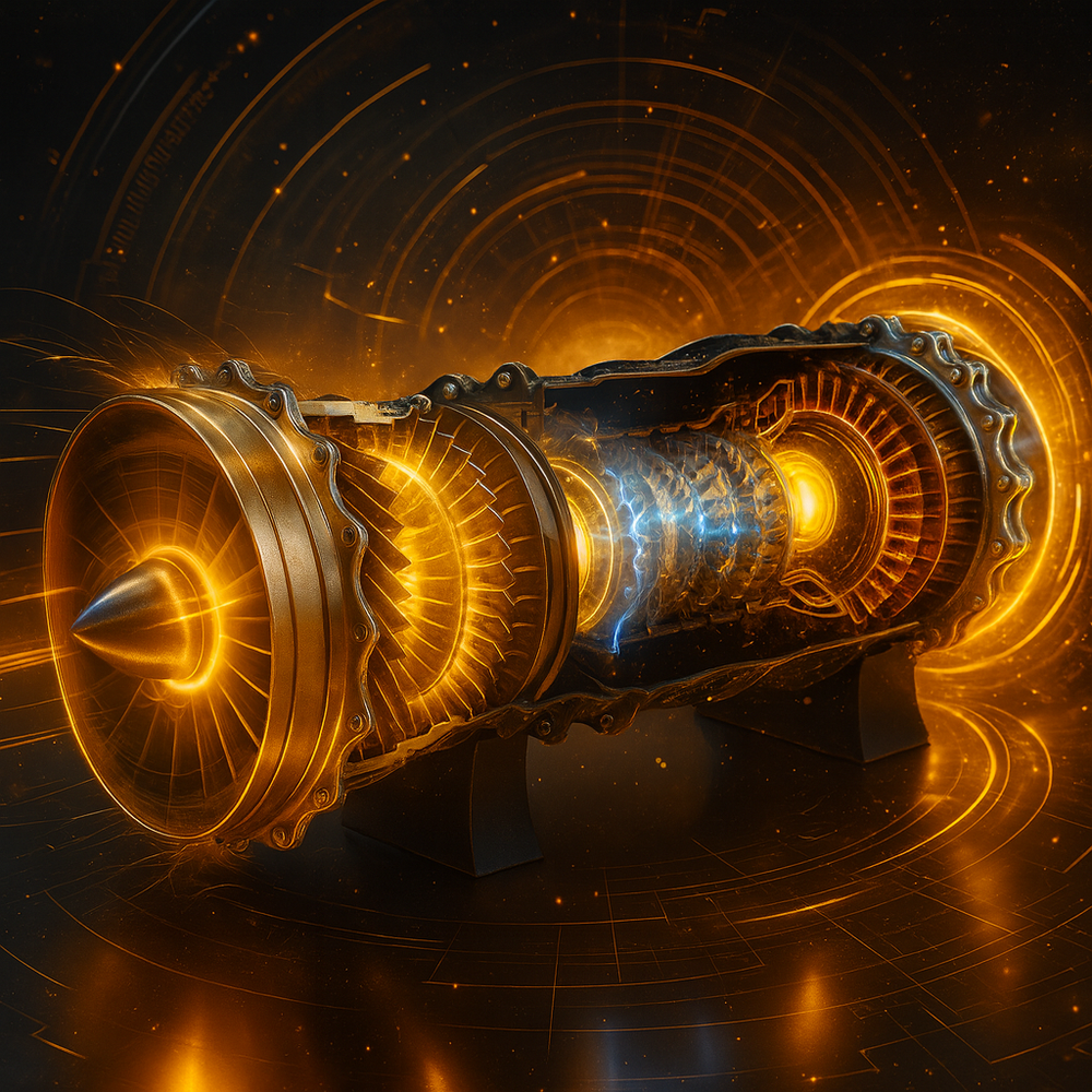 ENGINEKITOR WS-15 150+ Pieces DIY Turbofan Fighter Engine 1/20 Scale Model Kit - Build Your Own Turbofan Model