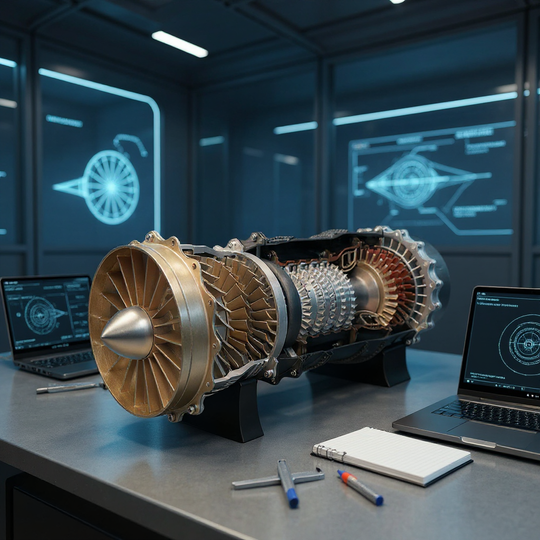 ENGINEKITOR WS-15 150+ Pieces DIY Turbofan Fighter Engine 1/20 Scale Model Kit - Build Your Own Turbofan Model