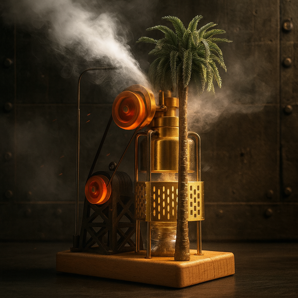 KACIO FD-6 Mini Three-Legged Vertical Oscillating Steam Engine Model With Boiler And Steam Power Generator
