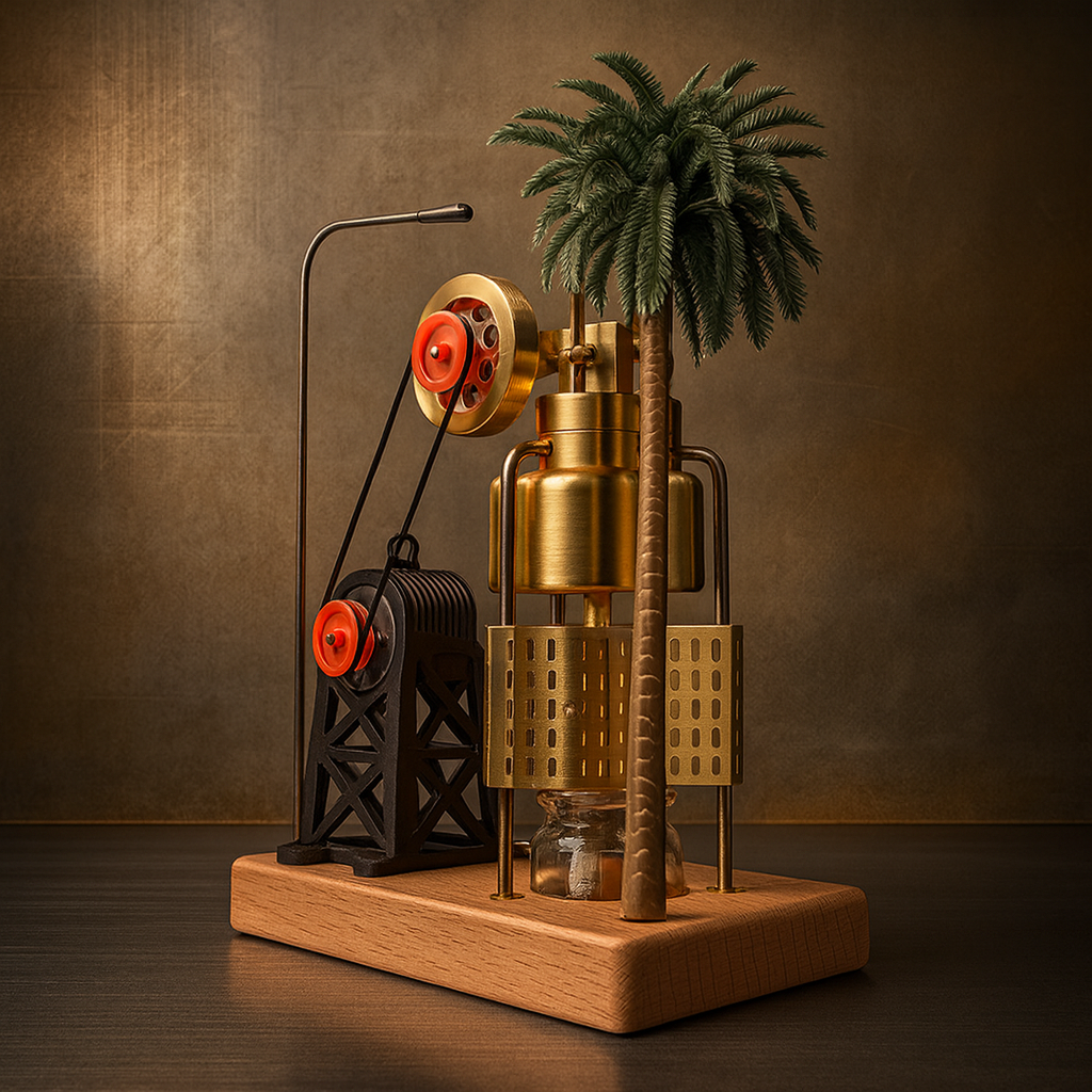 KACIO FD-6 mini three-legged vertical oscillating steam engine model with boiler and generator