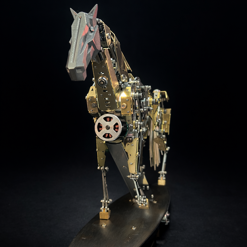 ENGINEKITOR Mechanical Running Horse 3D Metal Model Kit – Kinetic Motion Engineering Model