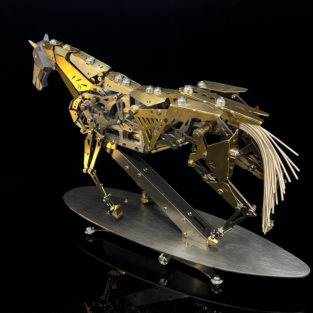 ENGINEKITOR Mechanical Running Horse 3D Metal Model Kit – Kinetic Motion Engineering Model