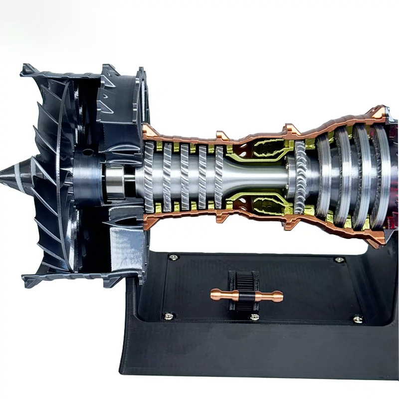 Kit de modèle de moteur turboréacteur ENGINEKITOR TR900 1/16 avec points de contact de tige de poussée, éclairage et kit de modèle d'aviation rechargeable