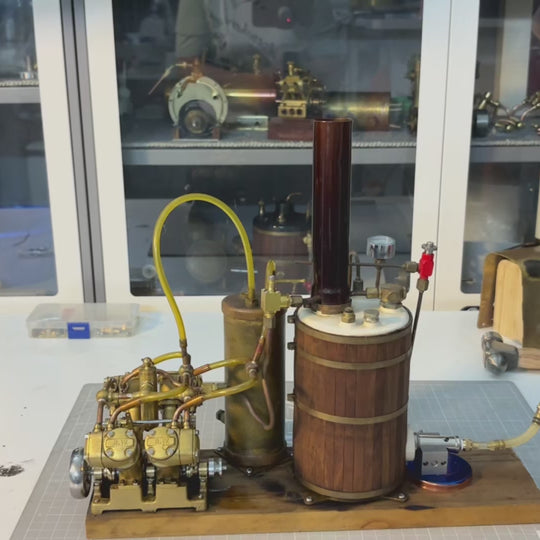 RW-V4 Retro Brass V4 Steam Engine Model – Mini 4-Cylinder Power for 90–150cm Steamships